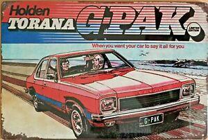 HOLDEN TORANA G-PAK Rustic Metal Tin Sign. Vintage Garage, Cafe, Bar & Man Cave