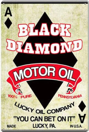 BLACK DIAMOND MOTOR OIL Reproduction Garage Shop Metal Sign