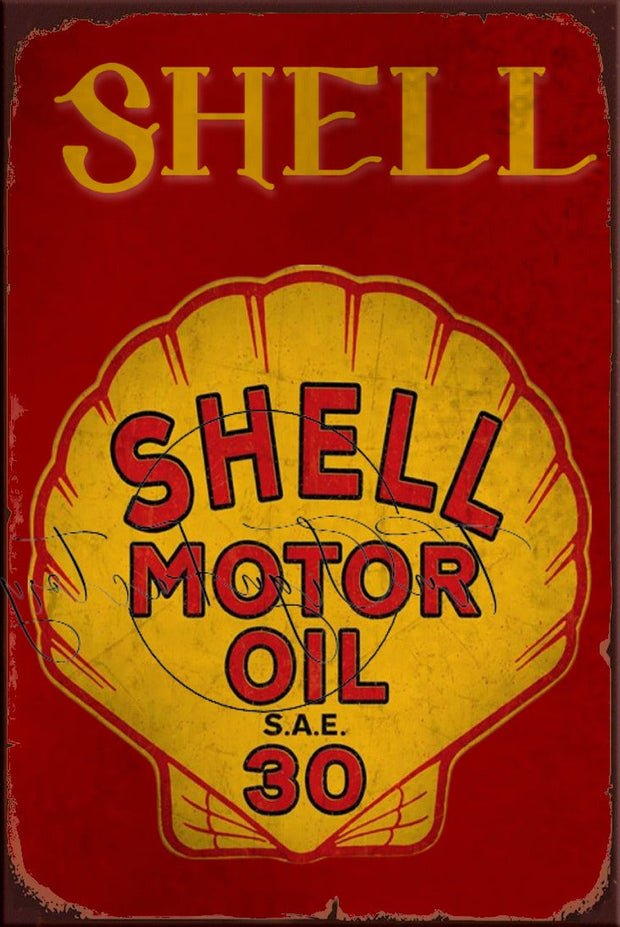 SHELL Retro/ Vintage Wall Art Home Décor, Shed-Garage and Bar Tin Metal Sign