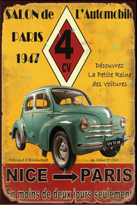 SALON DE PARIS 1947 Rustic Look Vintage Shed-Garage and Bar Man Cave Tin Metal Sign