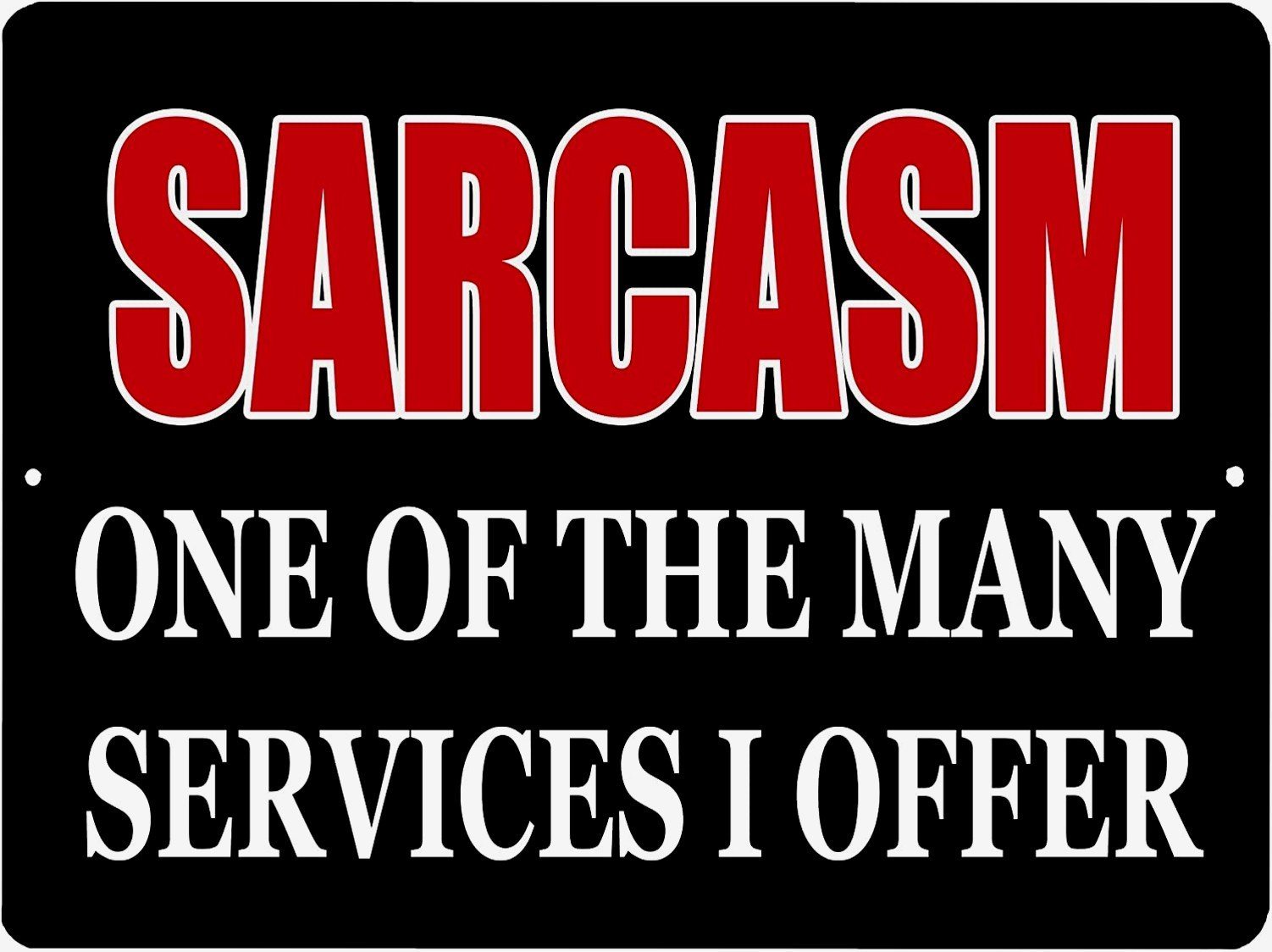 SARCASM SERVICES Retro/Vintage Metal Plaque Sign Style Man Cave Garage Work Office