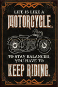 STAY BALANCED-KEEP RIDING Vintage Retro Rustic Garage Wall Man Cave Metal Sign