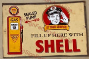 SHELL SEALED PUMP 20x30 CM Sign | Screen Printed By AUSTRALIAN COMPANY