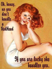 SEXY REDHEAD PINUP Retro/Vintage Metal Plaque Sign Style Man Cave Garage