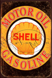 SHELL GASOLINE Retro/ Vintage Tin Metal Sign, Wall Art Home Décor, Shed-Garage, and Bar