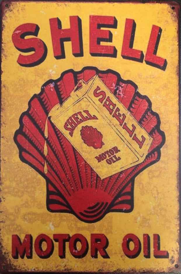Shell   Motor Oils  Rustic Vintage metal sign 20 x 30 cm free postage - TinSignFactoryAustralia