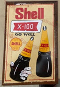 SHELL X-100 20x30 CM Sign | Screen Printed By AUSTRALIAN COMPANY - Tin Sign Factory Australia