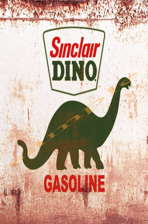SINCLAIR-DINO Retro/ Vintage Home Décor, Shed-Garage and Bar Tin Metal Sign