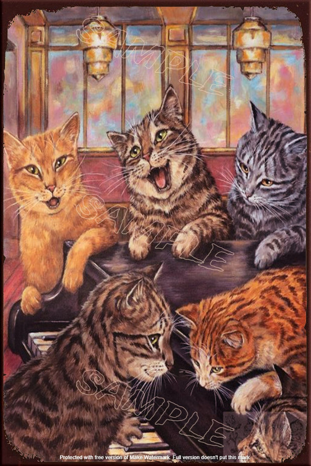 THE SINGING TABBIES Retro/ Vintage Tin Metal Sign Man Cave, Wall Home Décor, Shed-Garage, and Bar
