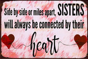 SISTERS HEART Retro/ Vintage Tin Metal Sign Man Cave, Wall Home Décor, Shed-Garage, and Bar