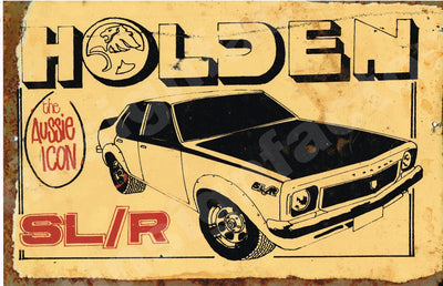 Holden SL/R Rustic Look Vintage Tin Metal Sign Man Cave, Shed-Garage & Bar Sign metal sign