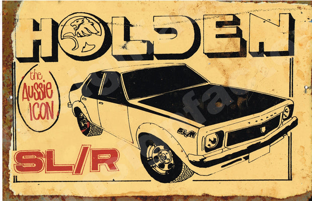 Holden SL/R Rustic Look Vintage Tin Metal Sign Man Cave, Shed-Garage & Bar Sign metal sign