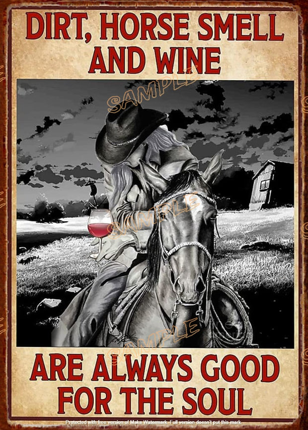 SMELL & WINE Retro/ Vintage Tin Metal Sign Man Cave, Wall Home Décor, Shed-Garage, and Bar