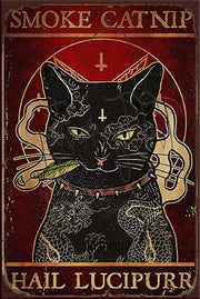 SMOKE CATNIP Retro/ Vintage Tin Metal Sign Man Cave, Wall Home Décor, Shed-Garage, and Bar