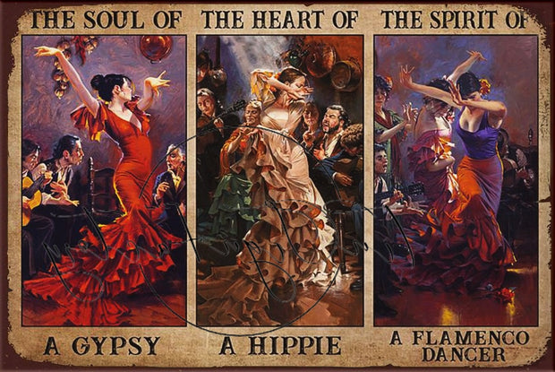 SPIRIT OF FLAMENGO DANCER Retro/ Vintage Tin Metal Sign Man Cave, Wall Home Décor, Shed-Garage, and Bar