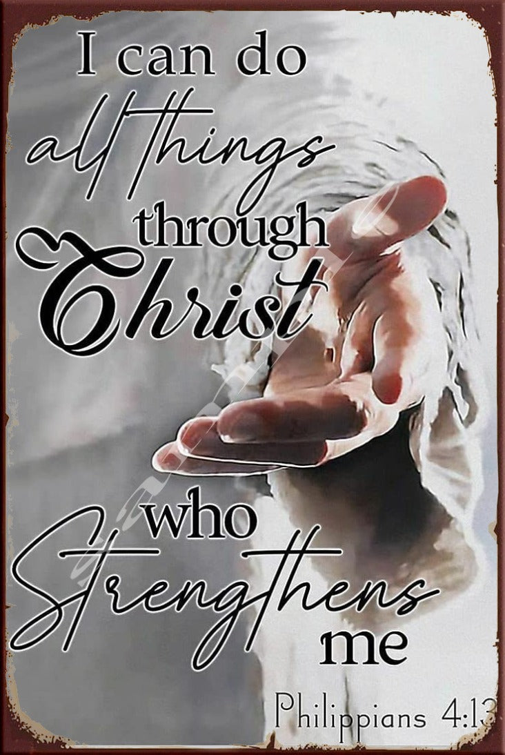 STRENGTHENS ME Retro/ Vintage Wall Home Décor, Shed-Garage and Bar Tin Metal Sign