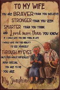 STRONGER WIFE Retro/ Vintage Tin Metal Sign Man Cave, Wall Home Décor, Shed-Garage, and Bar