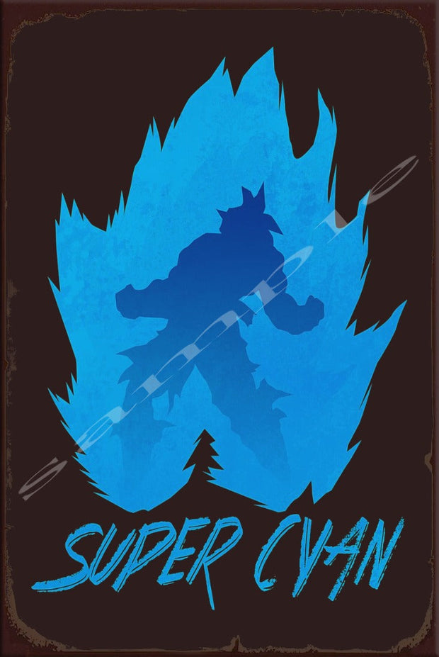 SUPER CYAN Retro/ Vintage Home Décor, Shed-Garage and Bar Tin Metal Sign