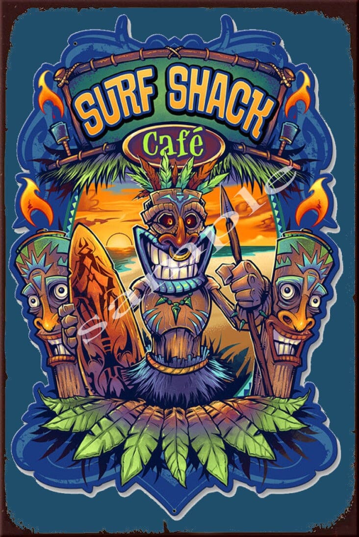 SURF SHACK Retro/ Vintage Tin Metal Sign Man Cave, Wall Home Décor, Shed-Garage, and Bar