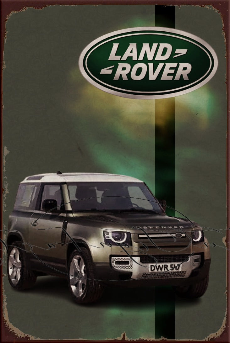 THE LAND ROVER Retro/ Vintage Tin Metal Sign, Wall Art Home Décor, Shed-Garage, and Bar