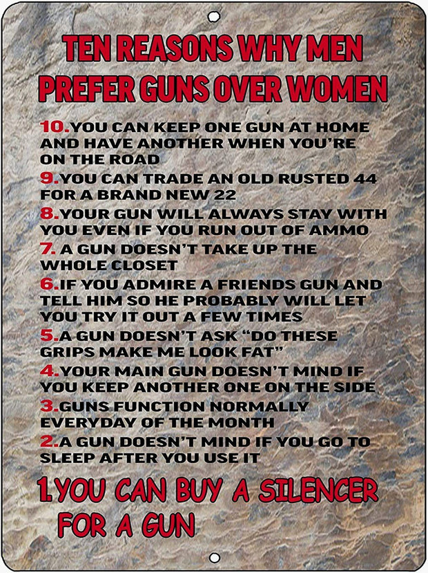 TEN REASONS WHY Retro/Vintage Metal Plaque Sign Style Man Cave Garage Work Office