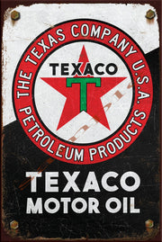 TEXACO-MOTOR OIL Retro/ Vintage Home Décor, Shed-Garage and Bar Tin Metal Sign