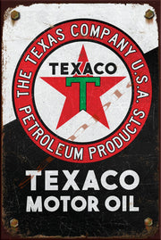 TEXACO-MOTOR OIL Retro/ Vintage Home Décor, Shed-Garage and Bar Tin Metal Sign