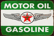 TEXACO MOTOR OIL Vintage Retro Rustic Garage Man Cave Plaques Metal Sign