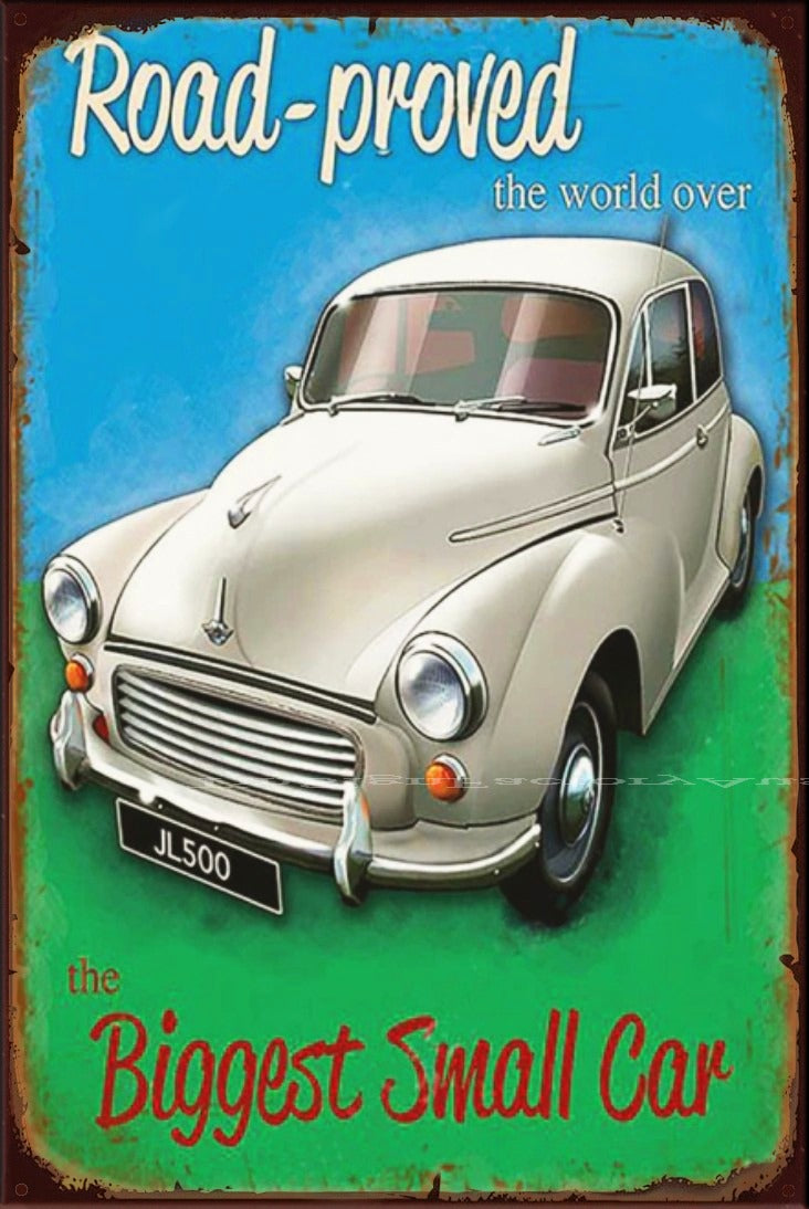 THE BIGGEST SMALL CAR Vintage Retro Rustic Garage Man Cave Metal Sign