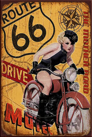THE MOTHER ROAD Rustic Look Vintage Shed-Garage and Bar Man Cave Tin Metal Sign