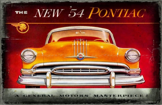 THE NEW '54 PONTIAC Retro/Vintage Home Garage Wall Décor Café Resto Bar Tin Metal Sign