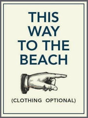 THIS WAY TO THE BEACH Retro/Vintage Metal Plaque Sign Style Man Cave Garage