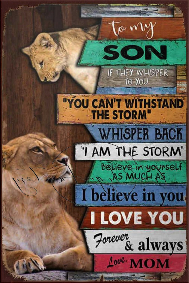 TO MY SON Retro/ Vintage Tin Metal Sign Man Cave, Wall Home Décor, Shed-Garage, and Bar