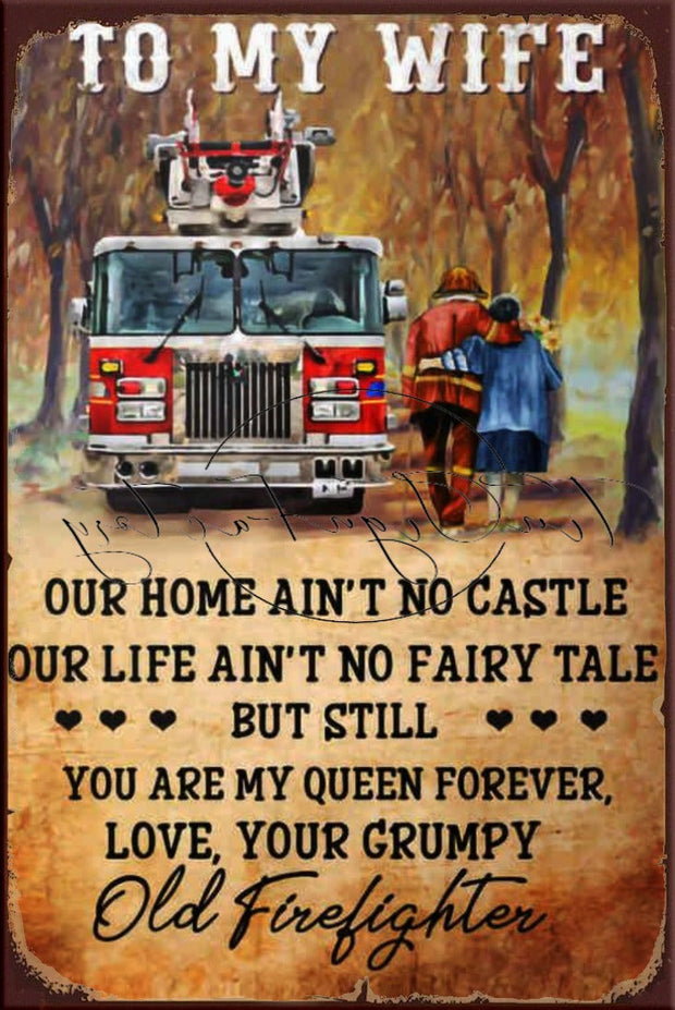 TO MY WIFE Retro/ Vintage Tin Metal Sign Man Cave, Wall Home Décor, Shed-Garage, and Bar