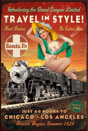 TRAVEL IN STYLE Retro/ Vintage Home Décor, Shed-Garage and Bar Tin Metal Sign