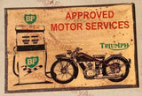 TRIUMPH MOTOR SERVICES 20x30 CM Sign | Screen Printed By AUSTRALIAN COMPANY