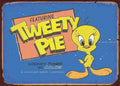 TWEETY PIE COLLECTIBLE LOONEY TUNES Rustic Look Vintage Tin Metal Sign Man
