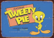 TWEETY PIE COLLECTIBLE LOONEY TUNES Rustic Look Vintage Tin Metal Sign Man