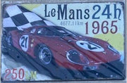 1965 LE MANS 24 HOUR Car Race Small Metal Advertising Home Wall Sign Decor
