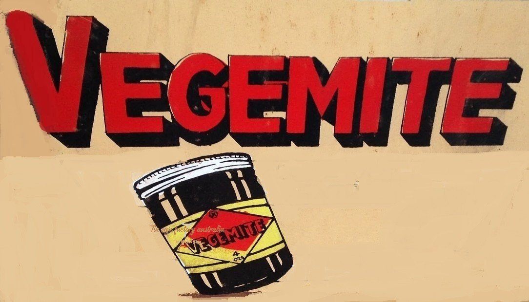 VEGEMITE LARGE Rustic Look Vintage Tin Metal Sign Man Cave, Shed-Garage, and Bar