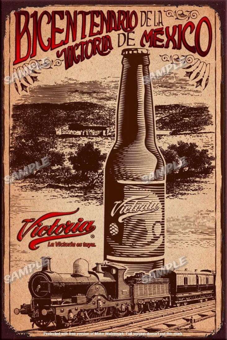 VICTORIA DE MEXICO Retro/ Vintage Tin Metal Sign Man Cave, Wall Home Décor, Shed-Garage, and Bar