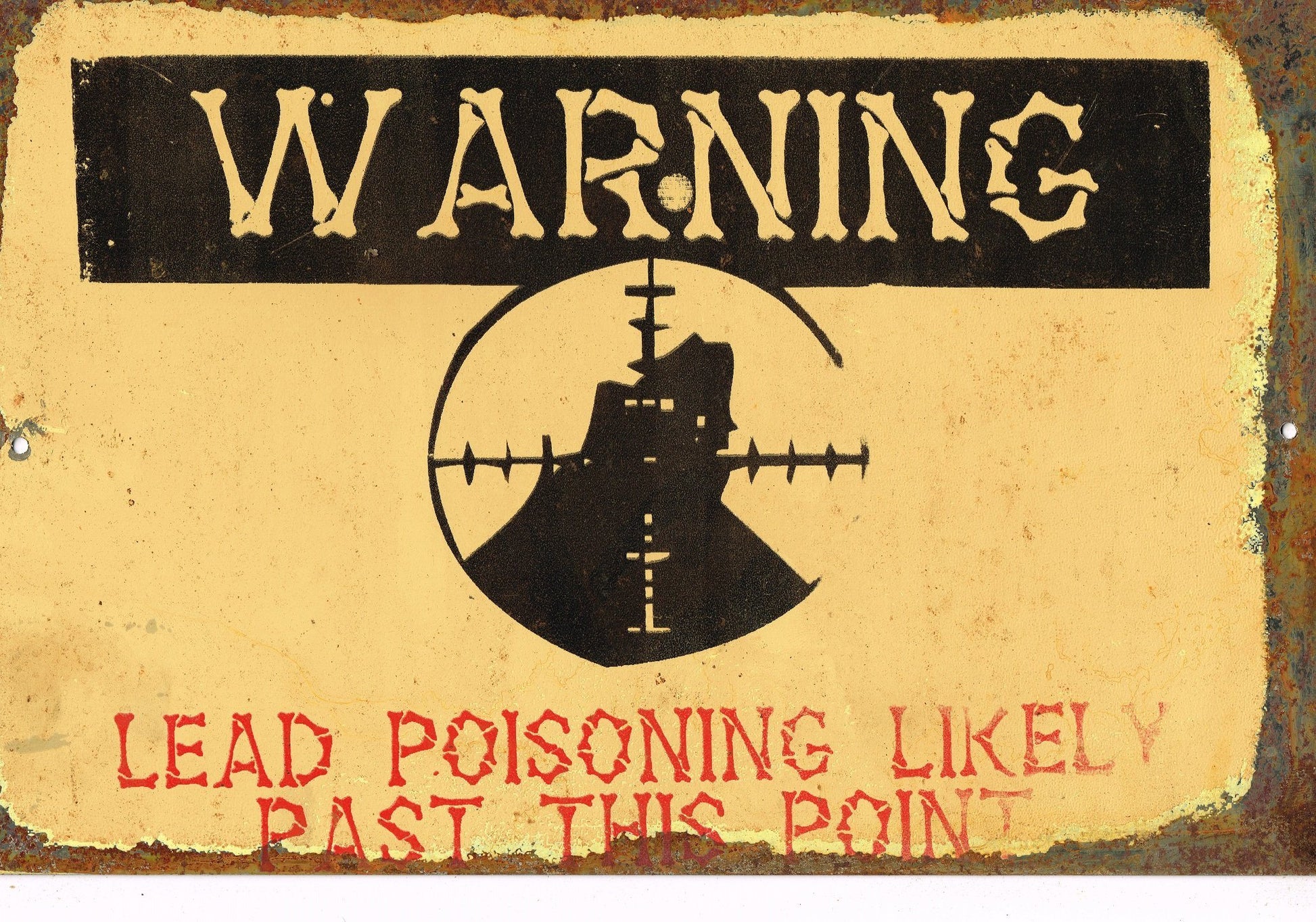 WARNING LEAD POISON METAL rustic sign free postage 20 X 30 CM - TinSignFactoryAustralia