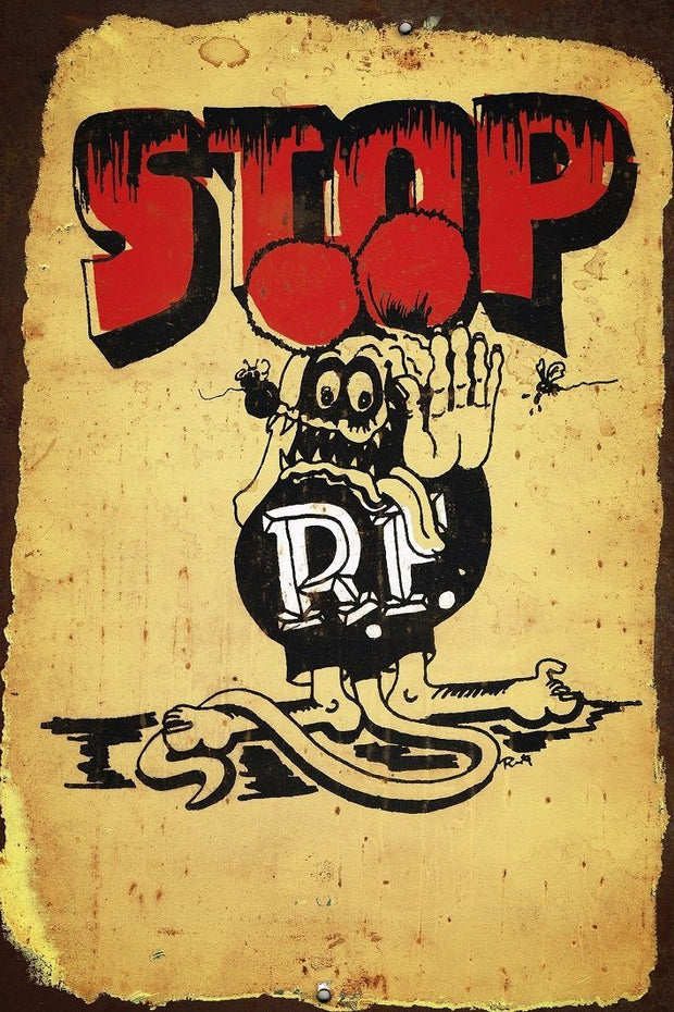 Rat FINK STOP Metal rustic sign free postage 20 X 30 CM - TinSignFactoryAustralia