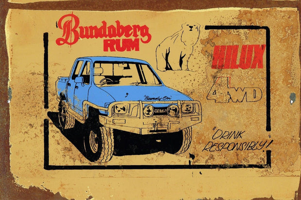 Bundy Rum Hilux  metal sign 20 x 30 cm free postage - TinSignFactoryAustralia