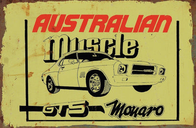 Australian Muscle GTS Monaro  metal sign 20 x 30 cm free postage - TinSignFactoryAustralia