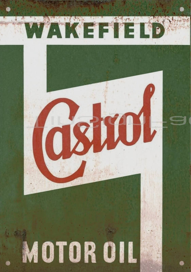 WAKEFIELD CASTROL MOTOR OIL Retro/Vintage RUSTIC Garage Home Garage Wall Décor Café Resto Bar Tin Metal Sign