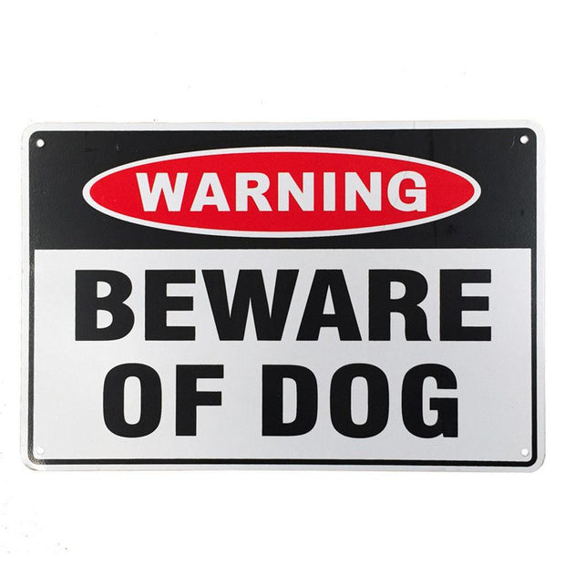 WARNING BEWARE OF DOG  Metal Security Notice Sign Home metal sign 20 x 30 cm free postage - TinSignFactoryAustralia