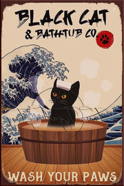 WASH YOUR PAWS Retro/ Vintage Tin Metal Sign Man Cave, Wall Home Décor, Shed-Garage, and Bar