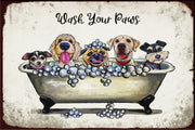 WASH YOUR PAWS Retro/ Vintage Wall Home Décor, Shed-Garage and Bar Tin Metal Sign