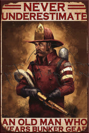 WEARS BUNKER GEAR Retro/ Vintage Tin Metal Sign Man Cave, Wall Home Décor, Shed-Garage, and Bar